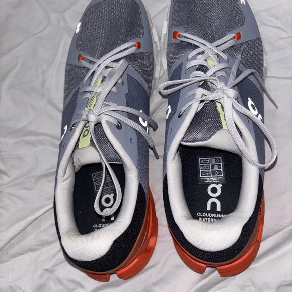On Running Sneakers in Gray and Orange - Picture 8 of 8